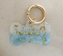 Load image into Gallery viewer, Blue White/Gold Flakes Dog Tag
